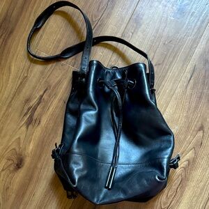 Opening Ceremony Black Leather Izzy Bucket Bag